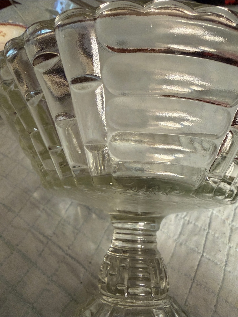 Vintage Clear Glass Compote Pedestal Vase - Picture 10 of 10